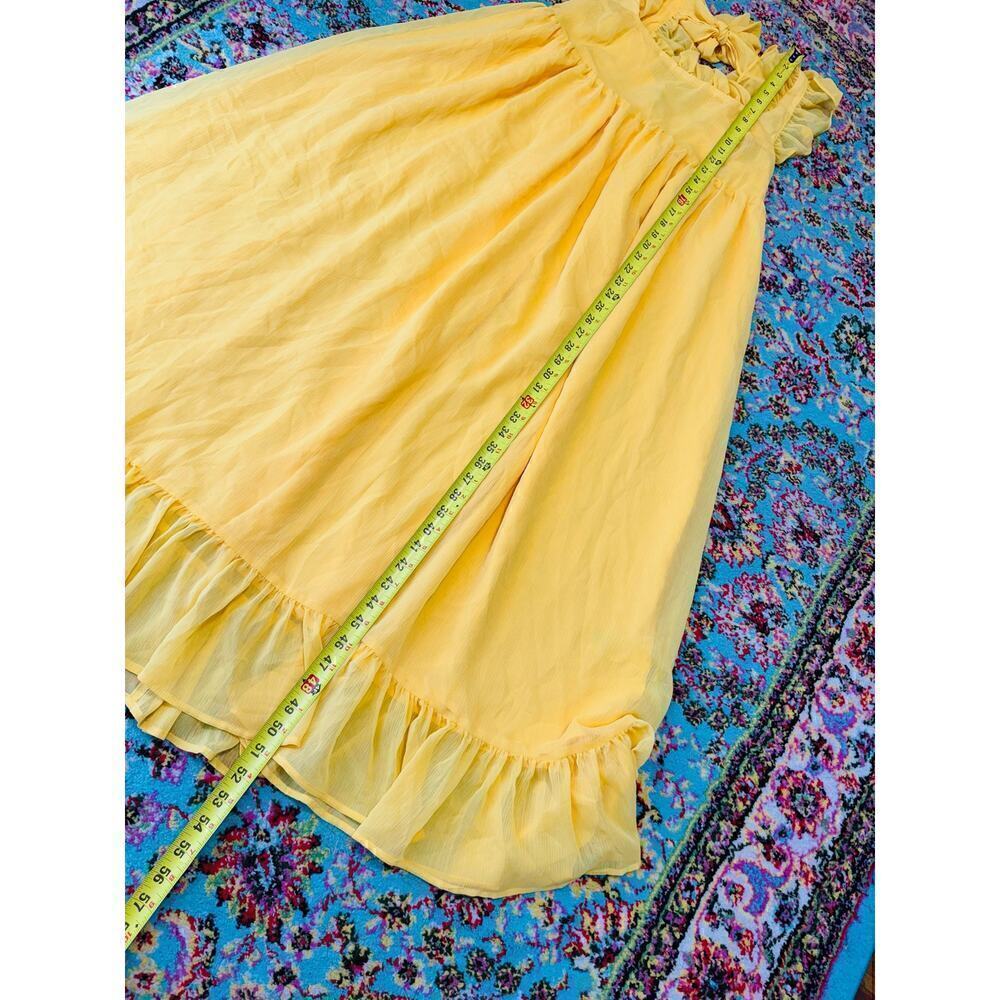 Elegant Yellow Ruffle Dress - Picture 7 of 9